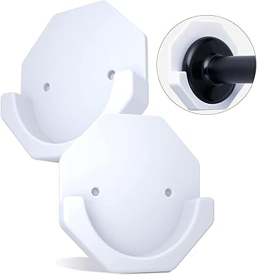 Support de rideau de douche avec autocollants adhésifs et vis pour montage mural sans perçage (tringle à rideau de douche non incluse) 2 pièces (blanc). Le discount haut de gamme, c'est possible avec Diaytar