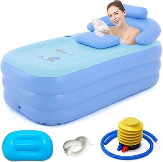 Baignoire gonflable pour adultes, baignoire autoportante avec fonction spa pliable portable pour adultes