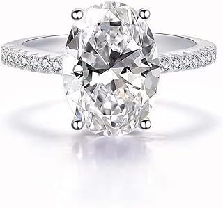 Bague ovale parfaite en argent sterling 925 3 carats avec zircone cubique