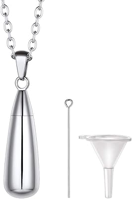 Colliers à pendentif colonne/goutte, colliers de parfum en acier inoxydable plaqué or 18