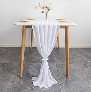 Chemin de table niaglory, chemin de table en mousseline de soie de 120