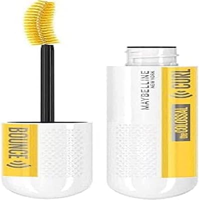 Mascara colossal curl bounce, volume supplémentaire, tenue 24 heures, sans grumeaux, noir