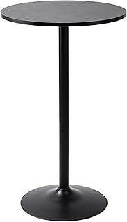Table de cocktail haute ronde berrington avec plateau et base noirs, 1 paquet