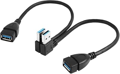 Câble d'extension usb 3.0, 20 cm adaptateur d'angle gauche et droit de 90