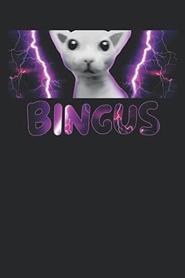 Cahier bingus cute cat meme purple kawaii : carnet ligné drôle d'université 6x9