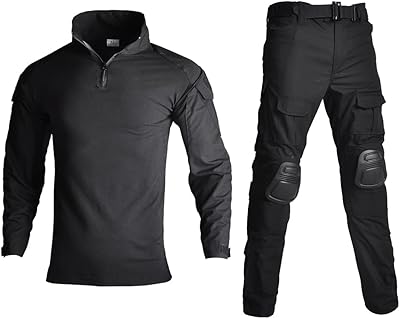 Combinaison militaire tactique lilishan pour hommes, chemise, pantalon, genouillères et coudières résistants aux