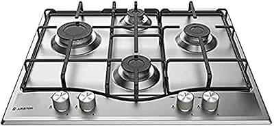 Cuisinière à gaz encastrable ariston 60 cm fabriquée en italie acier
