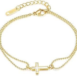 Bracelet en acier inoxydable pour femme croix porte-bonheur. Le meilleur du e-commerce discount réuni sur Diaytar