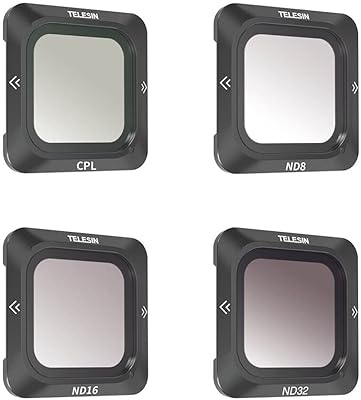 Telen 4pcs cpl nd8 nd16 nd32 kit de filtre d'objectif magnétique pour dji