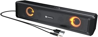 Haut-parleur filaire usb portable portronics n-tone 3 6 w avec haut-parleur led multicolore