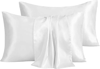 Taie d'oreiller en satin, lot de 2 taies d'oreiller en satin de soie