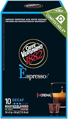 Capsules de café expresso décaféiné nespresso 1882 compatibles nespresso de caffè vergnano, 10