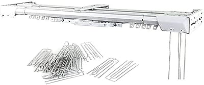 Awf alwadi furniture® tringle à rideau double réglable et extensible robuste avec crochets