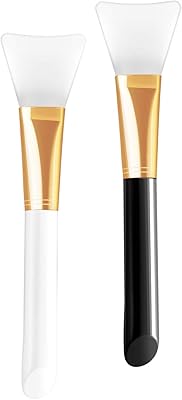 2 pièces brosse pour masque facial en silicone doré pinceau de maquillage souple