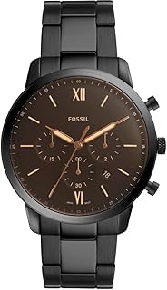 Montre à quartz pour homme avec affichage analogique et bracelet en acier inoxydable