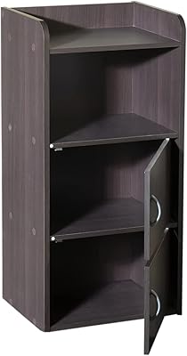 Armoire de rangement pour livres, bibliothèque à 4 niveaux avec portes, étagère
