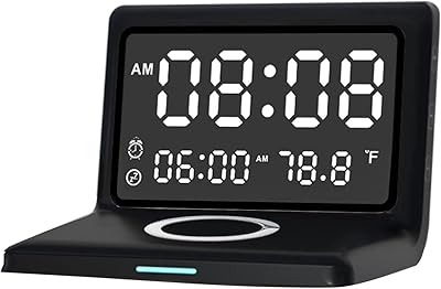 Icam 15w affichage led numérique à intensité variable réveil sans fil avec grand