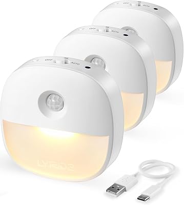 Veilleuse à détecteur de mouvement leireds, veilleuse rechargeable usb type c, bâton magnétique