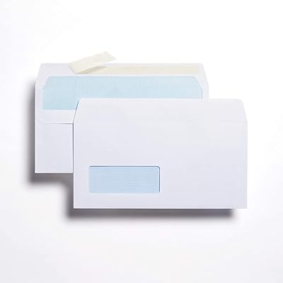 Enveloppes blanches avec fenêtre, 4" x 9", enveloppe postale autocollante pour la maison