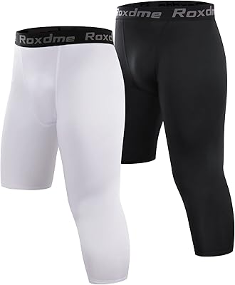 Collants de compression une jambe pour hommes, pantalons 3/4 2 pièces