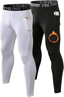 Gaoximage legging thermique en micropolaire pour hommes, pantalon de compression chaud