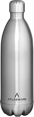 Bouteille sous vide atlasware en acier inoxydable 1000 ml - acier mat