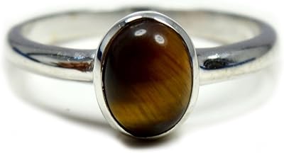 Bague de promesse en argent sterling avec pierre ovale véritable et œil