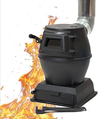 Poêle à charbon en fonte pure poêle de bois portable avec fenêtre