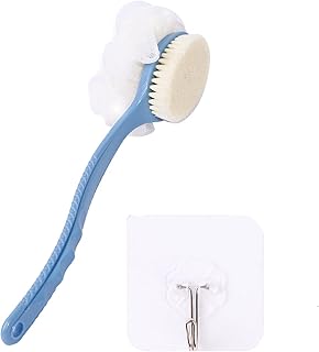 Dayong brosse de douche 2 en 1 à long manche avec luffa doux