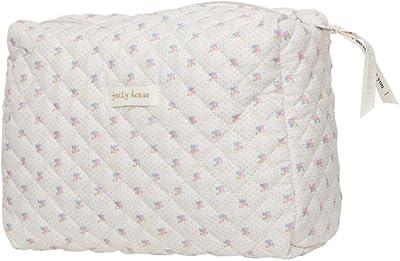 Trousse de maquillage ormin, grande trousse de maquillage de voyage en coton doublée