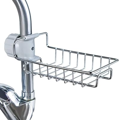 Sky-touch 1 pièce porte-éponge d'évier en acier inoxydable support de rangement pour robinet