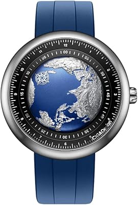 Montre automatique mécanique ciga design blue planet série u, boîtier en acier inoxydable/titane