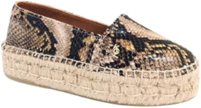 Espadrilles en cuir imprimé serpent jaune kurt geiger morella 7m, jaune, 38 eu