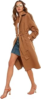 Trench-coat tricoté à col croisé grande taille trendyol pour femme (lot de 1)