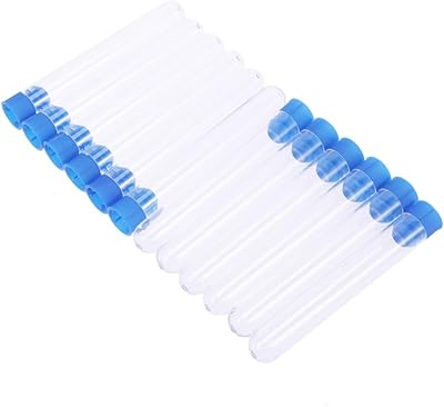Toyvian 12 pièces-paquet tubes à essai en plastique avec couvercles tube transparent d'échantillon