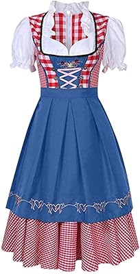 Robe dirndl allemande 3 pièces pour femme, carnaval traditionnel bavarois, uniforme de femme