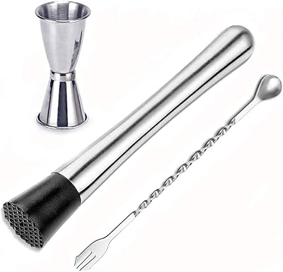 Mélangeur à cocktail et cuillère à mélanger en acier inoxydable, ensemble d'outils