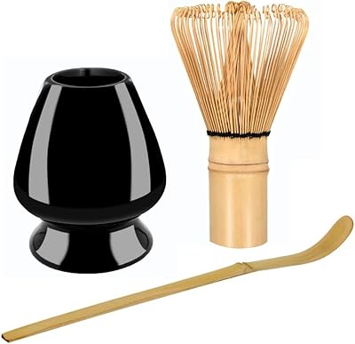 Service à thé japonais 3 pièces, accessoires de cérémonie matcha, fouet et porte-fouet