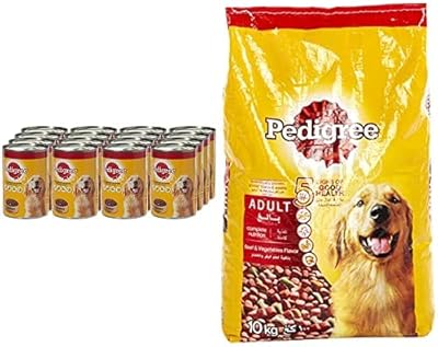 Morceaux de bœuf pedigree en sauce, nourriture humide pour chiens, boîte, 24 x