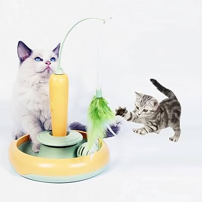 Jouet interactif pour chatons avec collecteur de poils, jouet à rouleau électrique rotatif