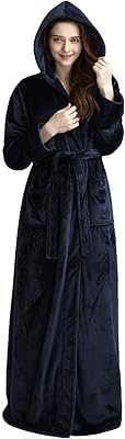 Peignoir à capuche en polaire pleine longueur pour femme avec capuche vêtements