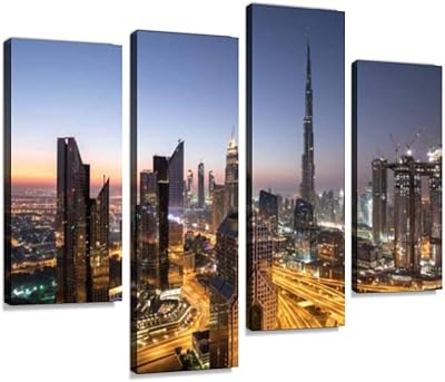 Impression sur toile murale représentant le ciel de dubaï avec cérémonie de circulation