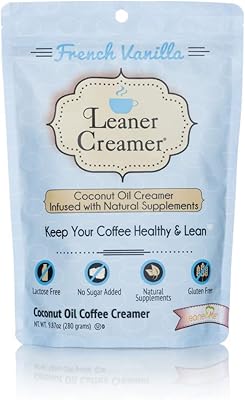 Crème à café plus maigre à l'huile de noix de coco, vanille française