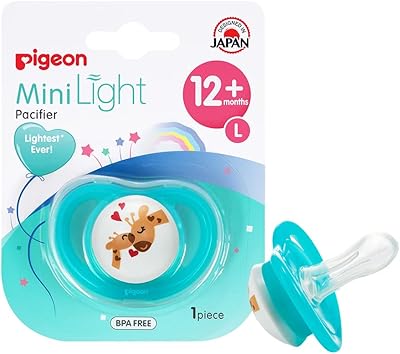 Sucette pigeon mini light, ultra légère, tétine en silicone souple, sans bpa, grande