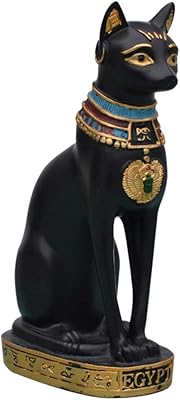 Statue de chat égyptien antique fusaria, statue de chat assis, résine rustique, sculpture