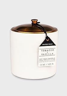 Bougies en verre parfumées au tabac et à la vanille badiwax avec couvercle