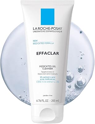 La roche-posay effaclar gel nettoyant pour le visage médicamenteux contre l'acné, nettoyant
