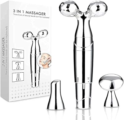 Masseur facial manuel 3d agi-com, masseur facial 3d vibrant à rouleau électrique 3