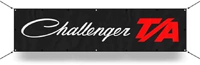 Bannière longue en vinyle dodge challenger t a (12" x 48")