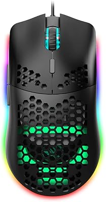 Souris de jeu filaire en nid d'abeille rétroéclairage rvb synpos et 7